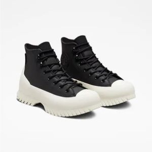 Converse Lugged Leather black & beige shoes sz m 9 NWT NIB